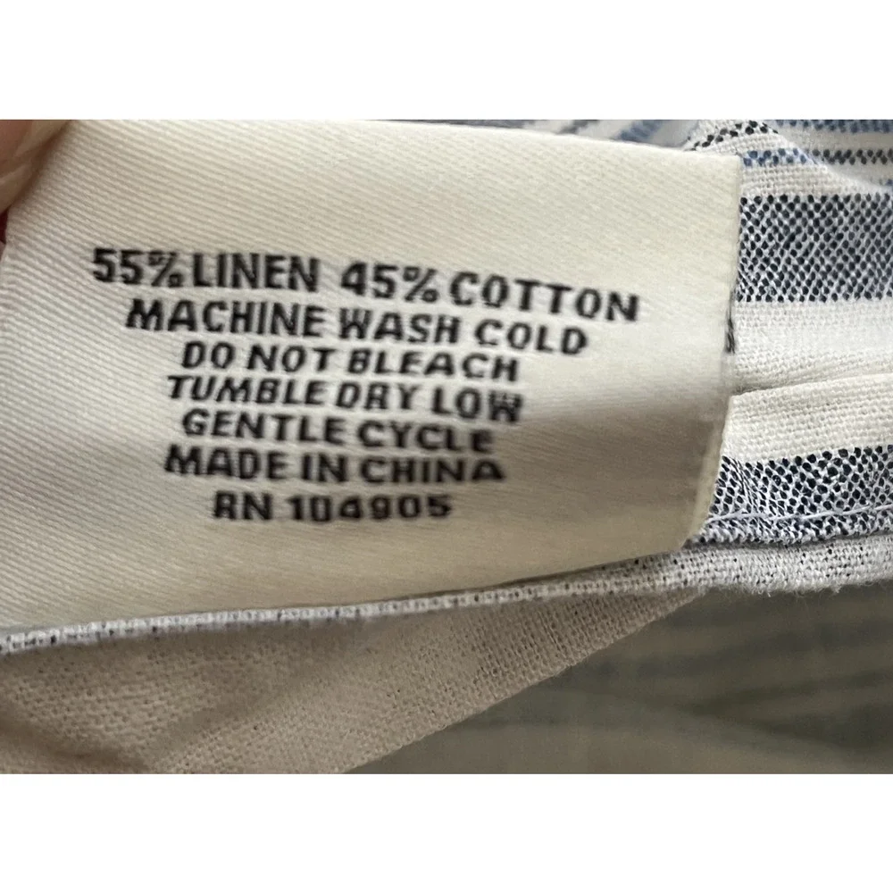 Tresors de Provence Blue Striped Linen Blend Pillow Shams 21
